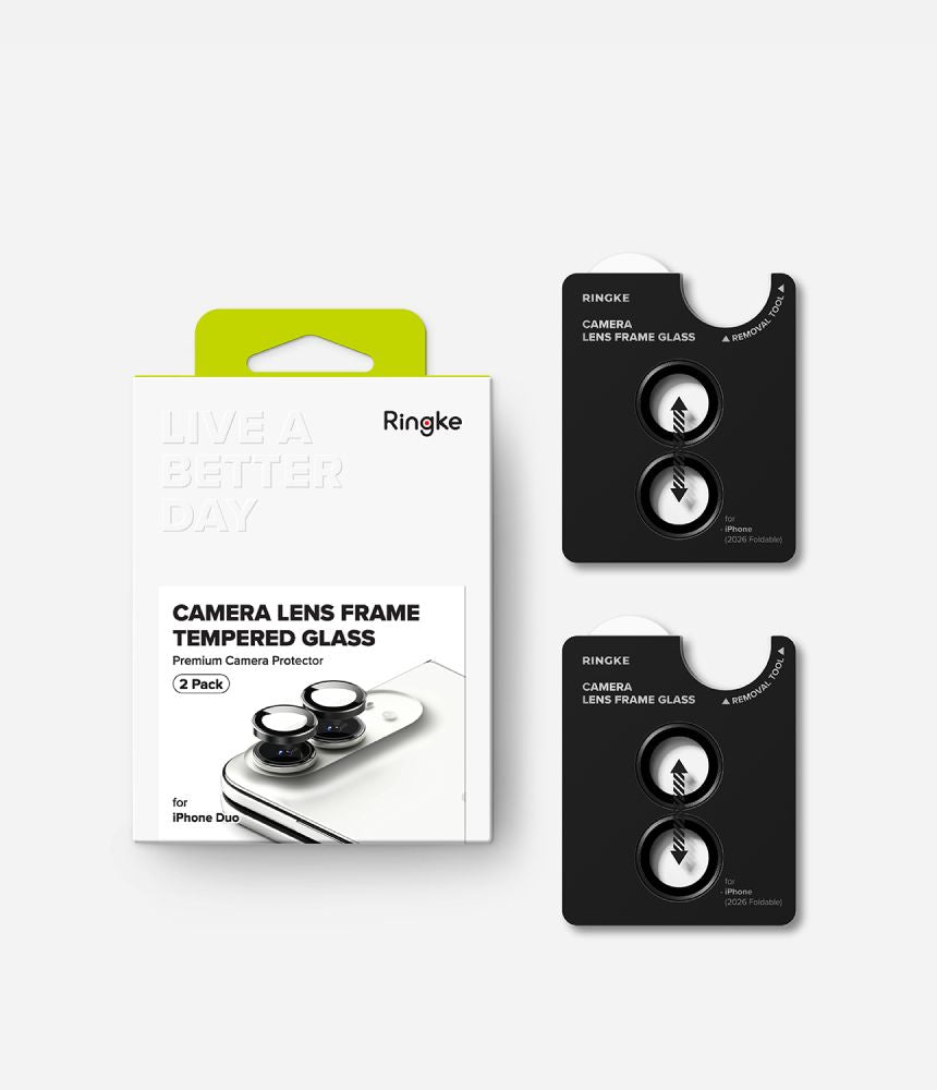 Kameros apsauginis stiklas Ringke Camera Frame iPhone Duo, 2 vnt., juodas -- iPhone Duo