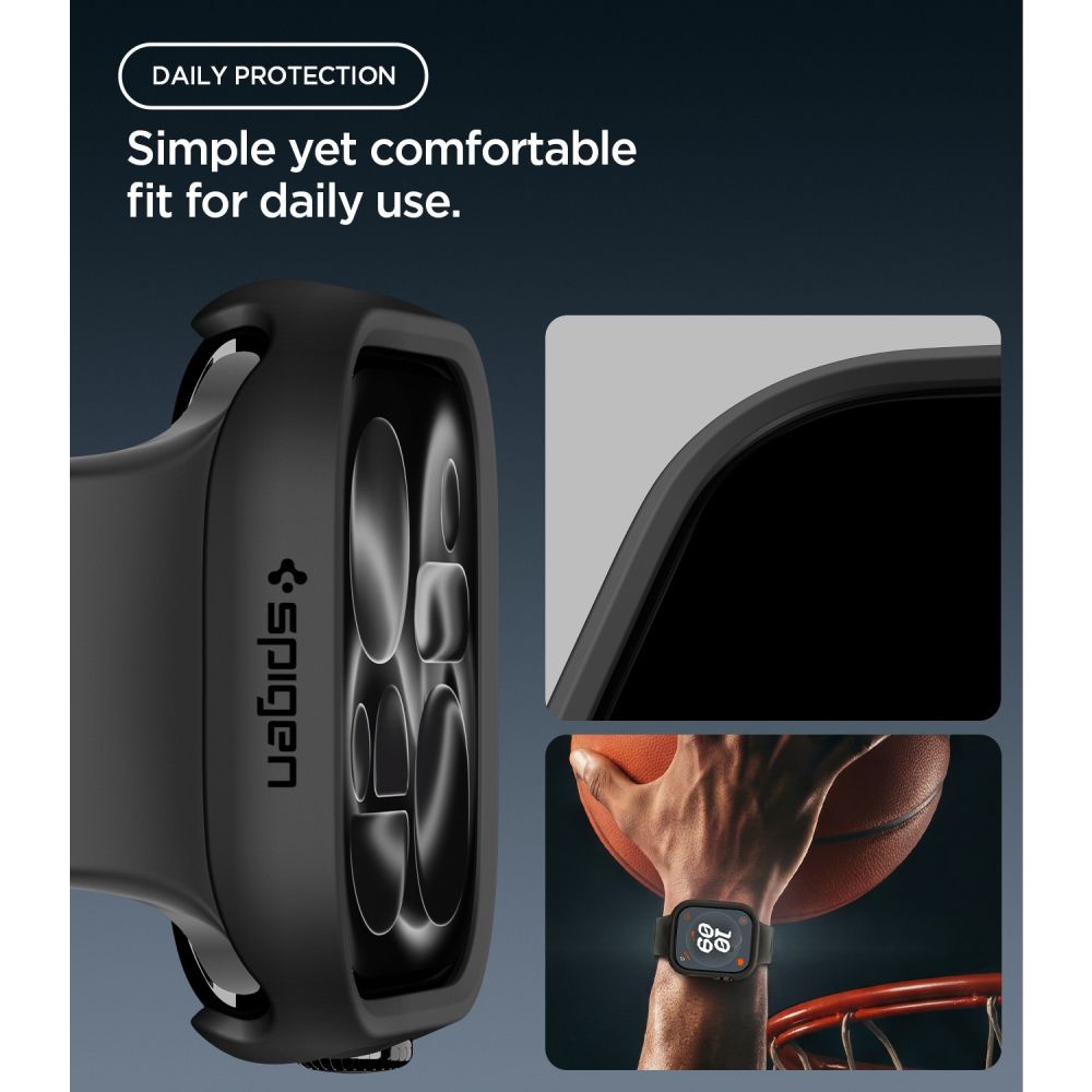 Dėklas Spigen Thin Fit Apple Watch 12 (46 mm), juodas -- Apple Watch 12 (46 mm)