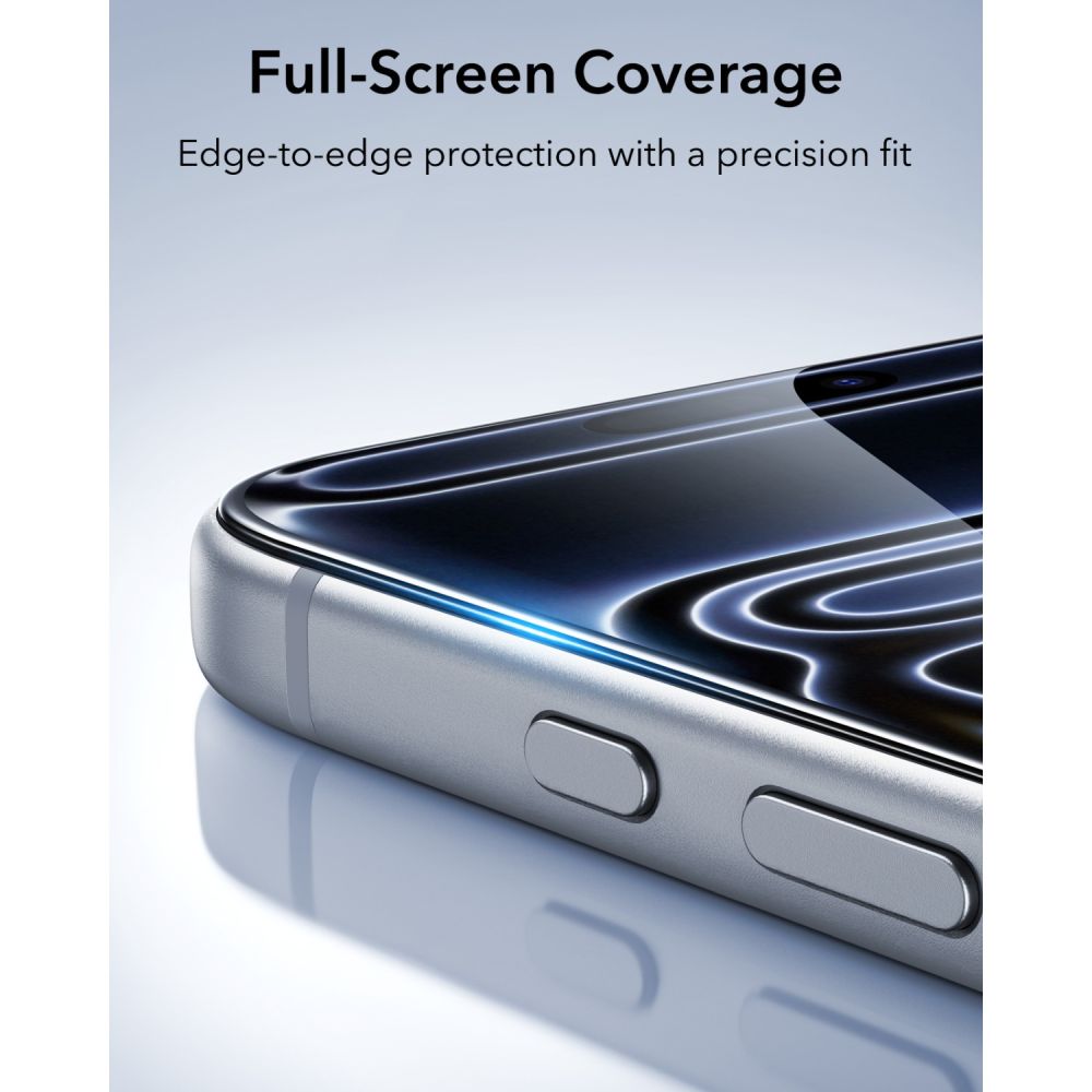 Apsauginis stiklas ESR UltraFit Classic iPhone 17 Pro Max / 18 Pro Max, 2 vnt., juodas -- iPhone 17 Pro Max, iPhone 18...