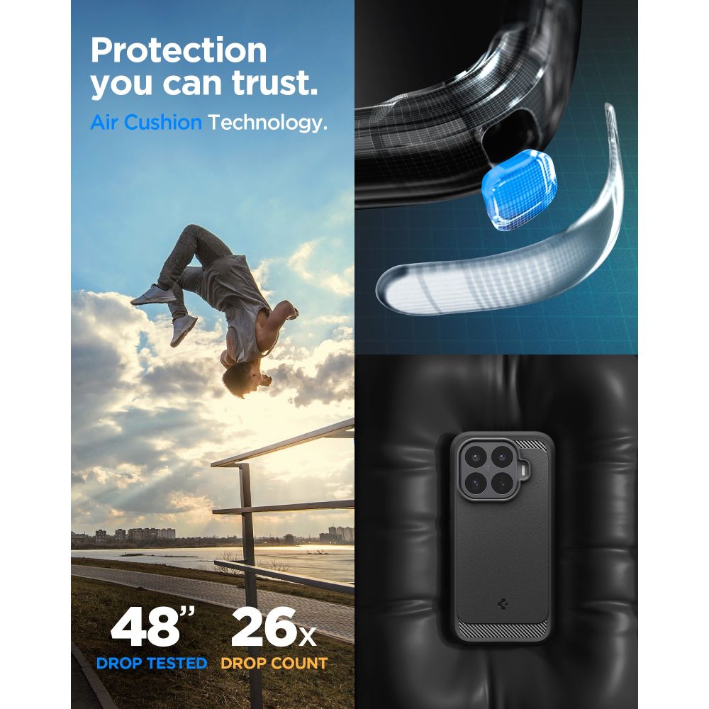 Dėklas Spigen Rugged Armor Xiaomi 17T, matinis juodas -- Xiaomi 17T