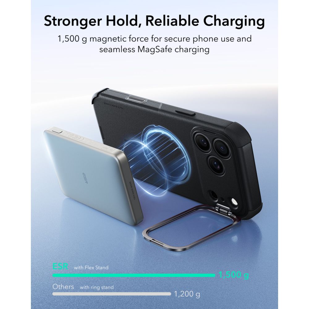 Dėklas ESR Cyber Tough Kickstand MagSafe iPhone 17 Pro Max / 18 Pro Max, juodas -- iPhone 17 Pro Max, iPhone 18 Pro Max