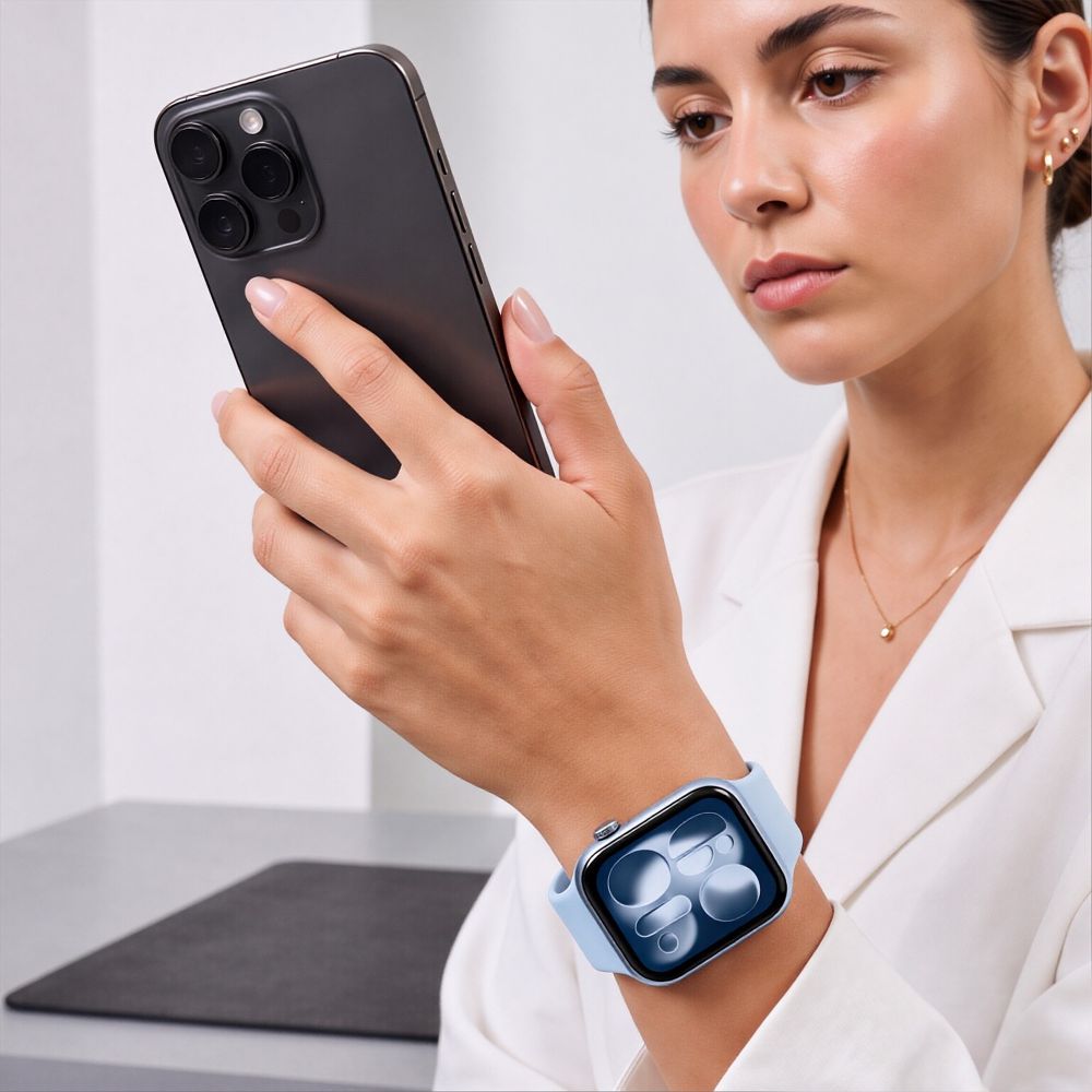 Dirželis Tech-Protect Silicone Apple Watch 8 / 9 / 10 / 11 / 12 / SE (40 / 41 / 42 mm), šviesiai mėlynas -- Apple Watch 8...