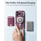 Dėklas ESR Classic Hybrid Kickstand MagSafe iPhone 17 Pro Max / 18 Pro Max, matinis tamsiai bordo -- iPhone 17 Pro Max,...
