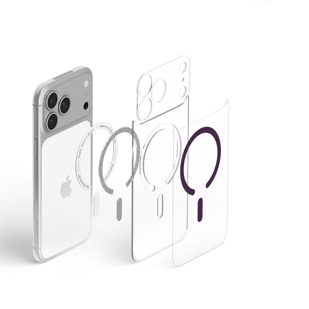 Dėklas Spigen Ultra Hybrid MagSafe iPhone 17 Pro / 18 Pro, skaidrus/bordo -- iPhone 17 Pro, iPhone 18 Pro