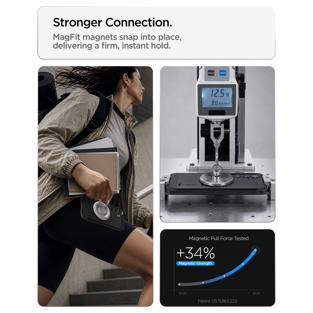 Dėklas Spigen Tough Armor Mag MagSafe Galaxy S25 FE / S26 FE, juodas -- Galaxy S25 FE, Galaxy S26 FE