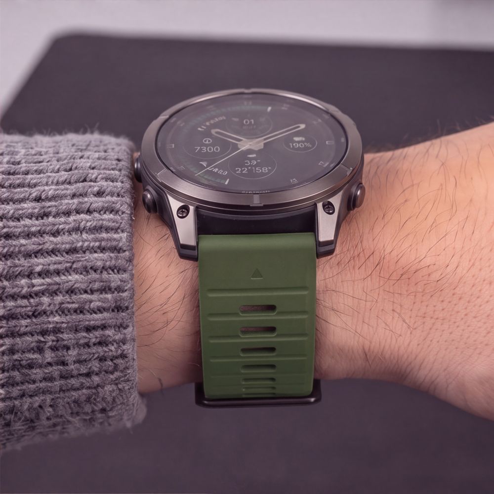 Dirželis Tech-Protect Silicone Garmin Fenix 5 / 6 / 6 Pro / 7 / 8 / 8 Pro / E / 9 / 9 Pro (47 mm), žalias -- Garmin Fenix...
