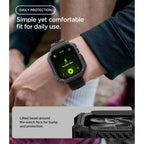 Dėklas Spigen Rugged Armor Apple Watch 12 (42 mm), matinis juodas -- Apple Watch 12 (42 mm)