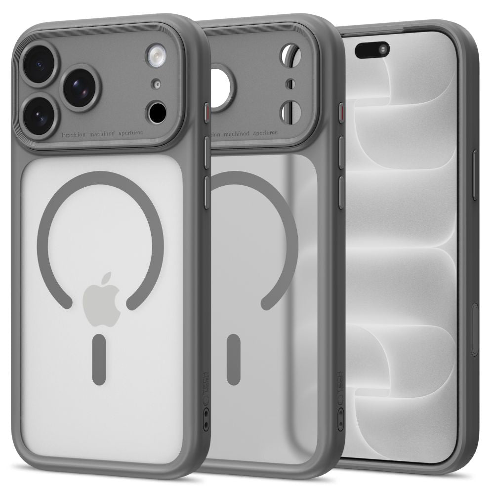 Dėklas Tech-Protect MagPeak MagSafe CC iPhone 17 Pro Max / 18 Pro Max, matinis titanas -- iPhone 17 Pro Max, iPhone 18...