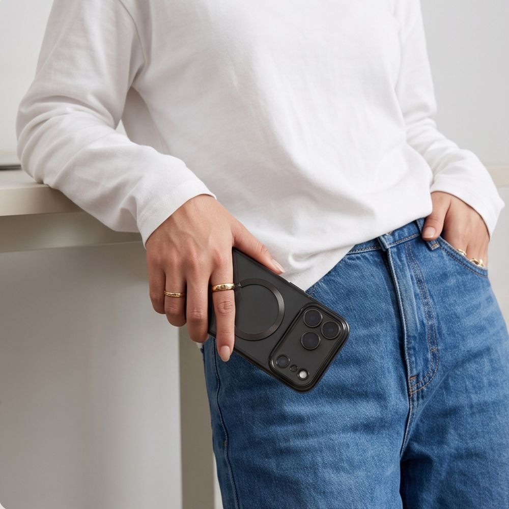 Dėklas Tech-Protect MagFlex MagSafe iPhone 17 Pro / 18 Pro, blizgus juodas -- iPhone 17 Pro, iPhone 18 Pro
