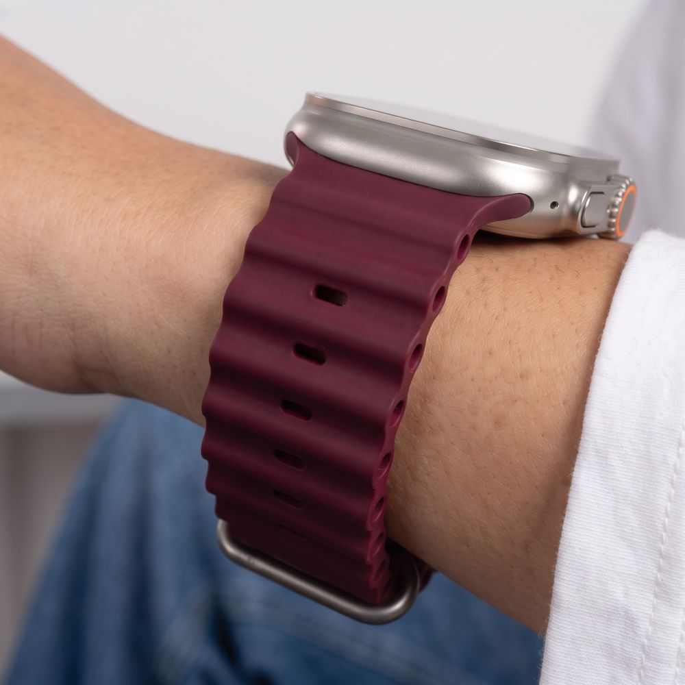 Dirželis Tech-Protect Iconband Pro Apple Watch 8 / 9 / 10 / 11 / 12 / SE / Ultra (44 / 45 / 46 / 49 mm), tamsiai bordo --...