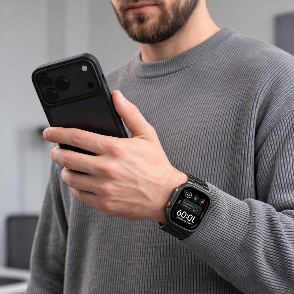 Dirželis Tech-Protect Stainless Apple Watch 8 / 9 / 10 / 11 / 12 / SE / Ultra (44 / 45 / 46 / 49 mm), juodas -- Apple...