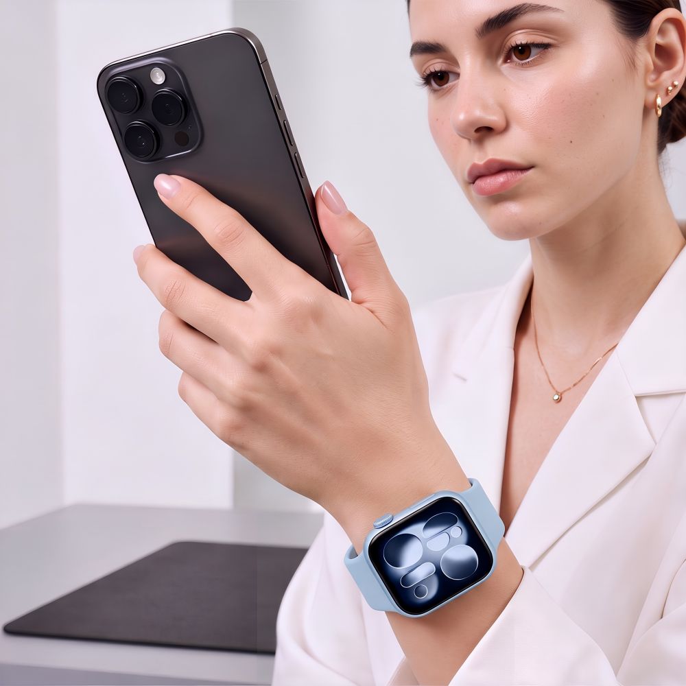 Dirželis Tech-Protect Silicone Apple Watch 8 / 9 / 10 / 11 / 12 / SE / Ultra (44 / 45 / 46 / 49 mm), džinso mėlynas --...
