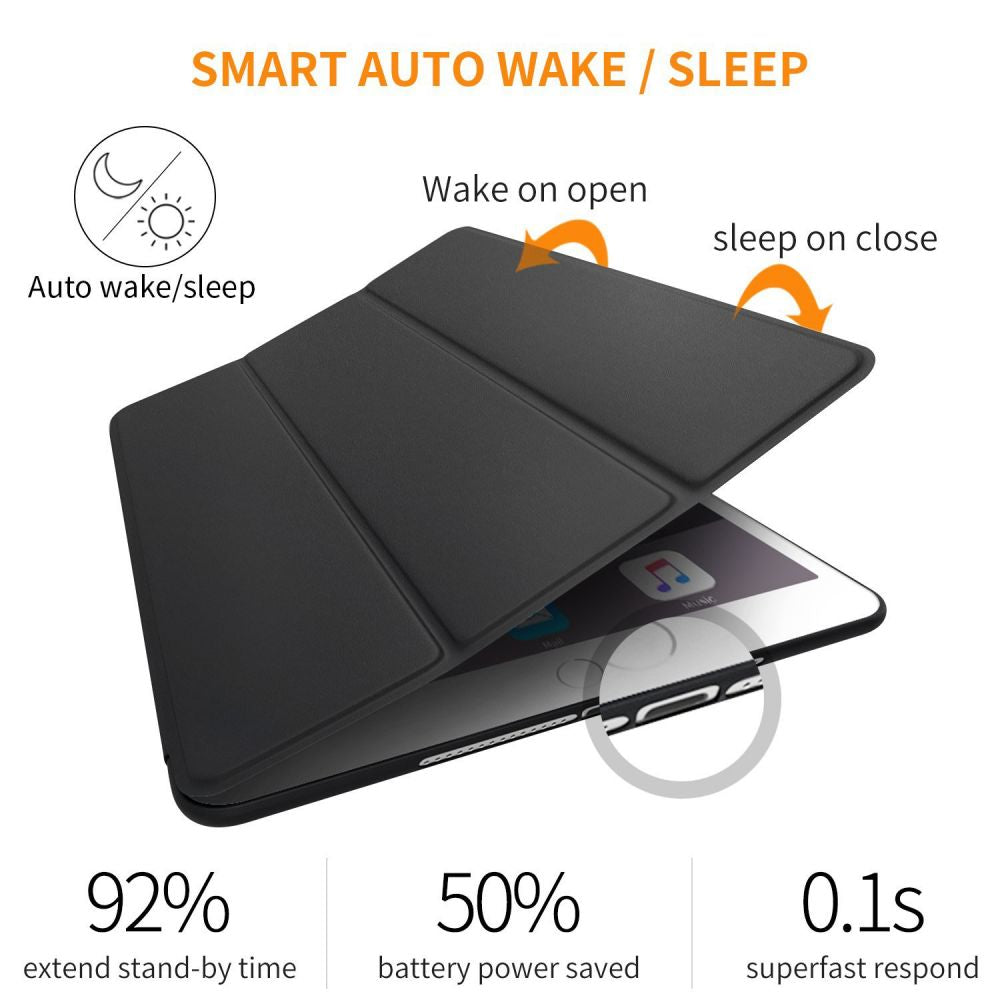 Dėklas Tech-Protect SmartCase iPad 9.7 5 / 6 (2017-2018), juodas -- iPad 5 (2017), iPad 6 (2018)