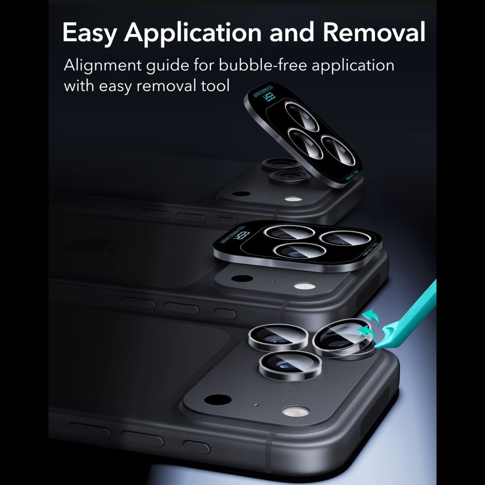 Kameros apsauginis stiklas ESR Armorite iPhone 18 Pro / 18 Pro Max, skaidrus -- iPhone 18 Pro, iPhone 18 Pro Max