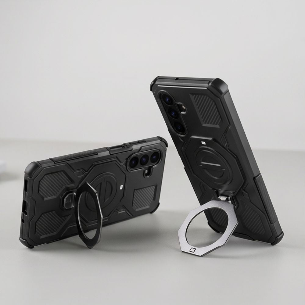 Dėklas Tech-Protect TacticStand MagSafe Galaxy A17 / A18 4G / 5G, matinis juodas -- Galaxy A17, Galaxy A18 4G, Galaxy A18 5G
