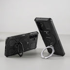 Dėklas Tech-Protect TacticStand MagSafe Galaxy A17 / A18 4G / 5G, matinis juodas -- Galaxy A17, Galaxy A18 4G, Galaxy A18 5G