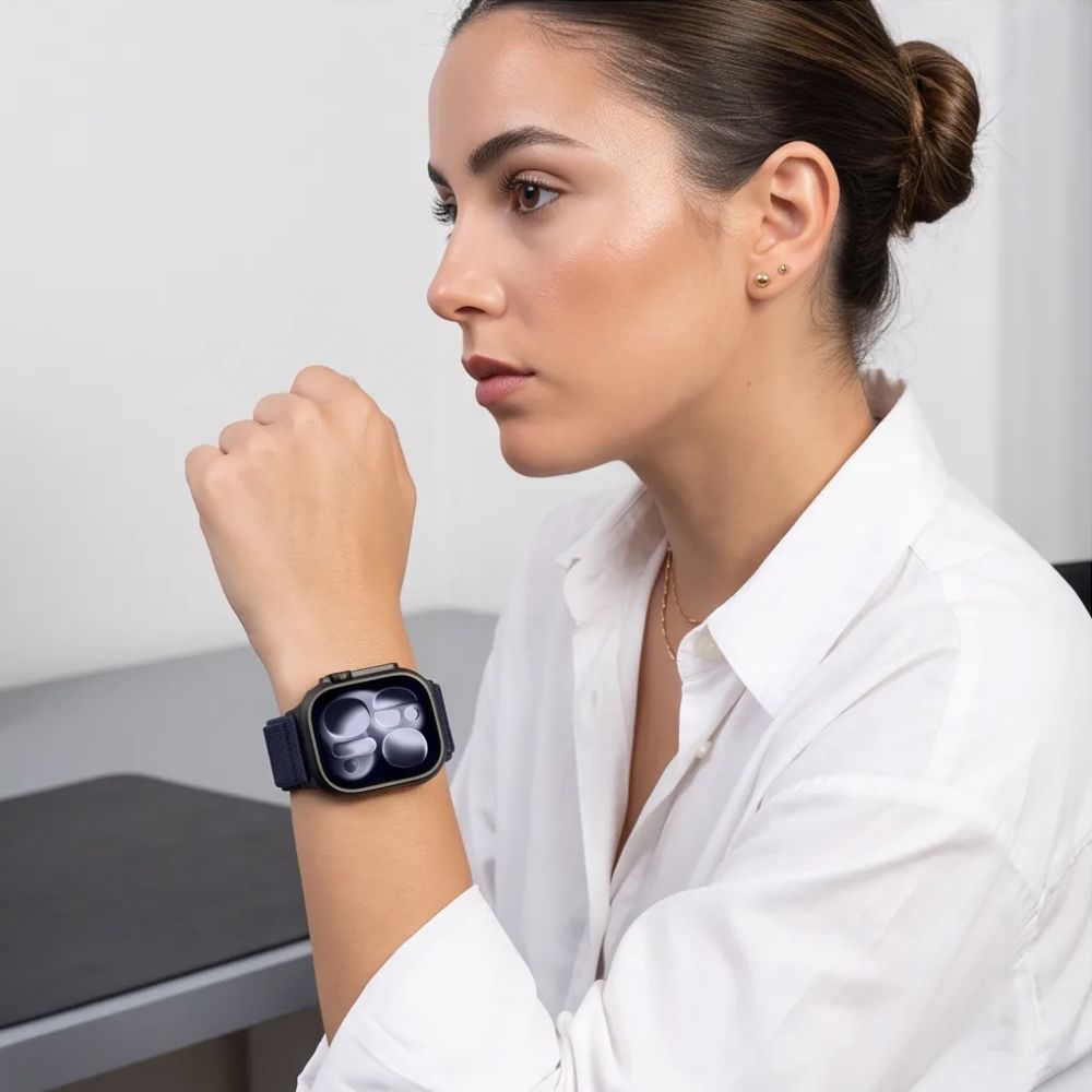 Dirželis Tech-Protect NylonLoop Apple Watch 8 / 9 / 10 / 11 / 12 / SE / Ultra (44 / 45 / 46 / 49 mm), tamsiai mėlynas --...