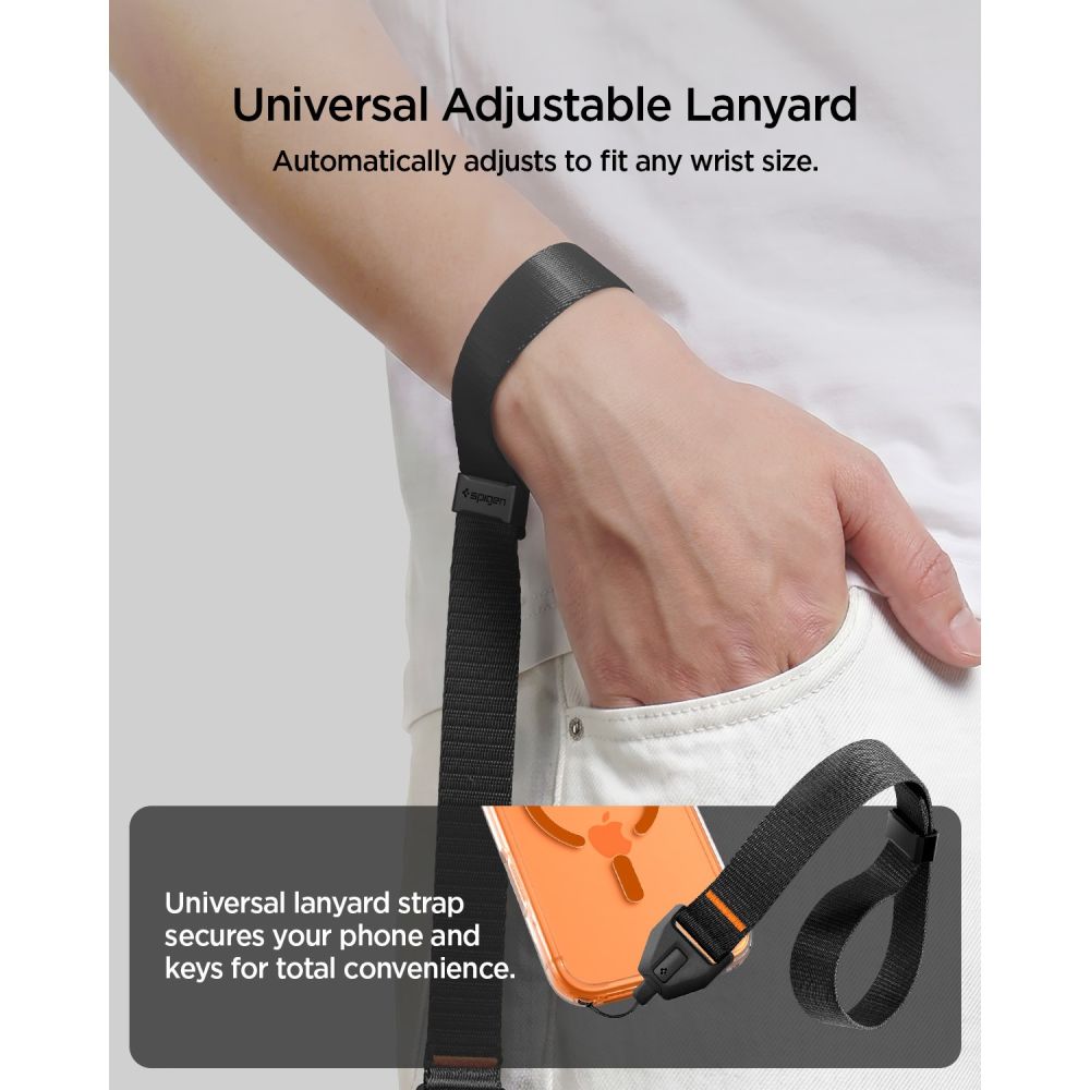 Apyrankė Spigen Universal Adjustable Lanyard Strap Wrist, juoda -- SPIGEN//Akcesoria