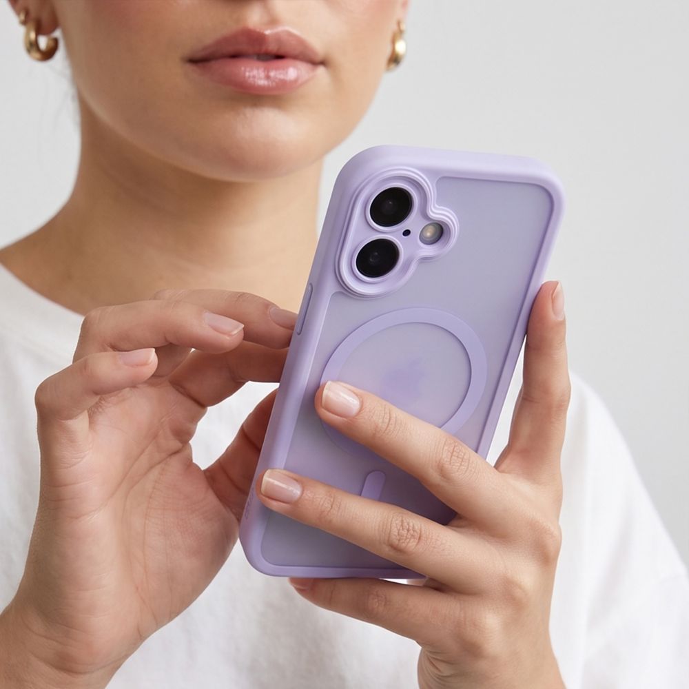Dėklas Tech-Protect MagPeak MagSafe CC iPhone 17, matinis violetinis -- iPhone 17