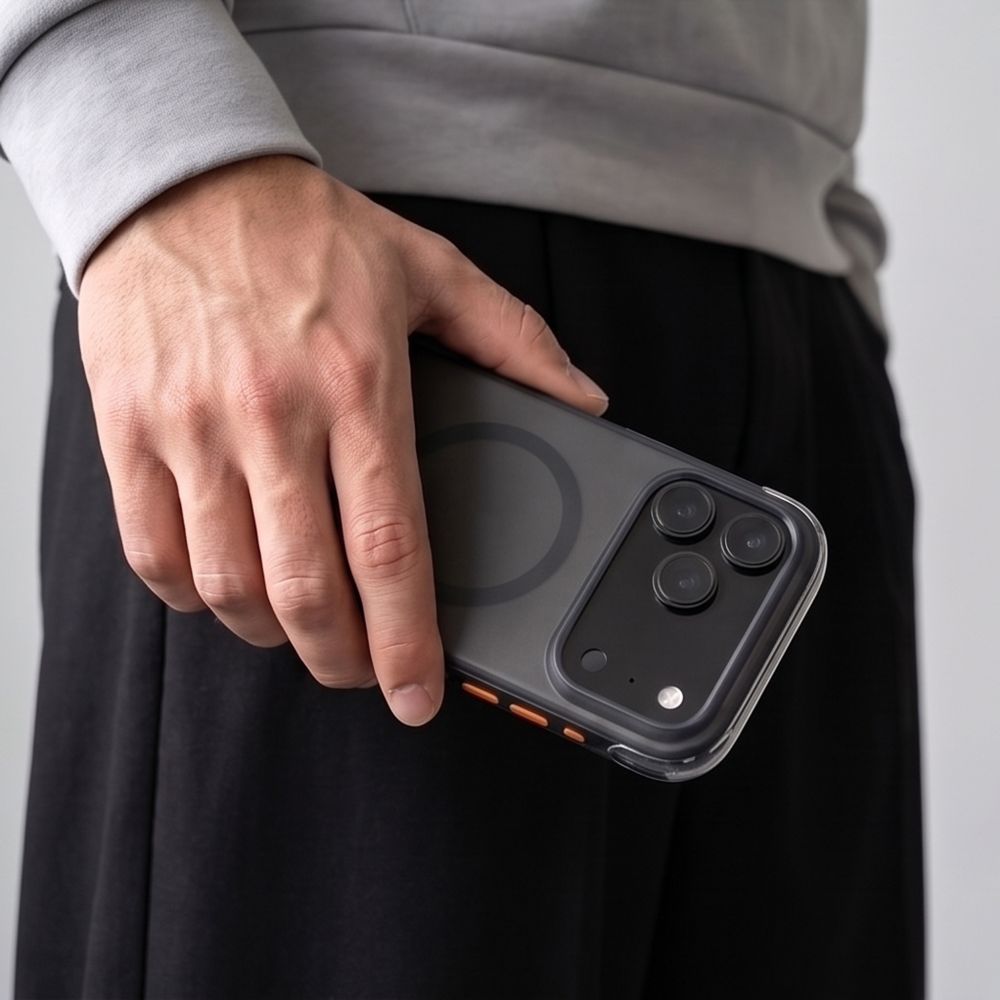 Dėklas Tech-Protect MagAir MagSafe CC iPhone 17 Pro / 18 Pro, matinis juodas -- iPhone 17 Pro, iPhone 18 Pro