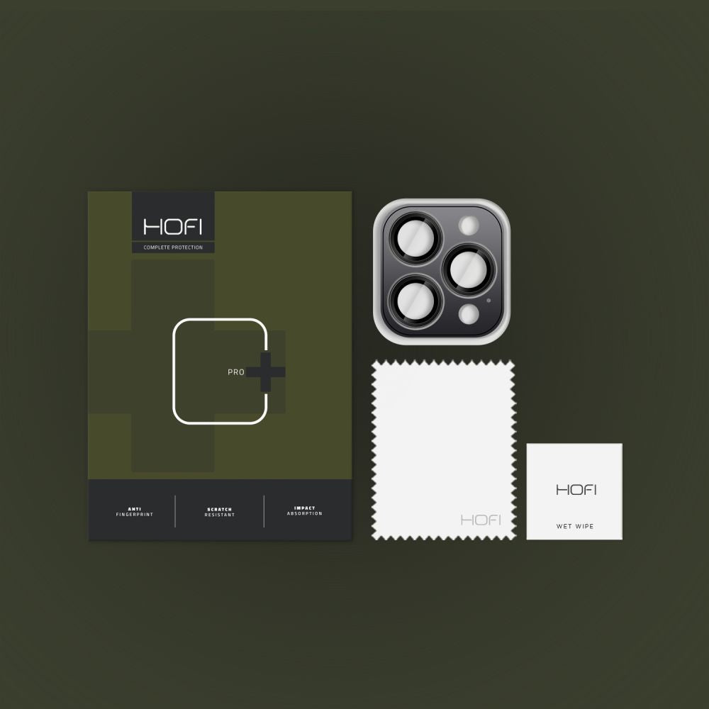 Kameros apsauginis stiklas Hofi CamRing Pro+ iPhone 16 Pro / 16 Pro Max / 17 Pro / 17 Pro Max, juodas -- iPhone 16 Pro,...