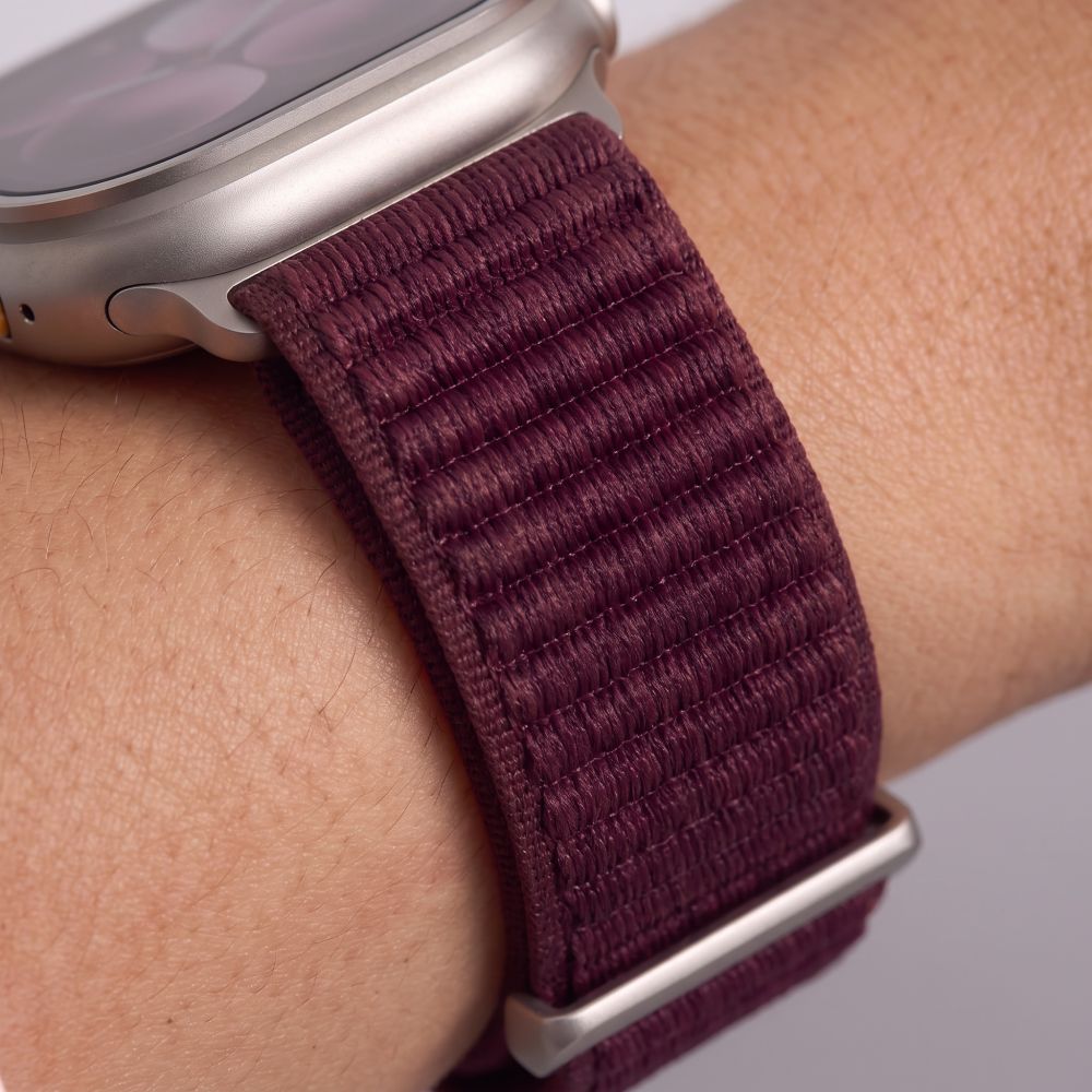 Dirželis Tech-Protect NylonLoop Apple Watch 8 / 9 / 10 / 11 / 12 / SE / Ultra (44 / 45 / 46 / 49 mm), tamsiai bordo --...