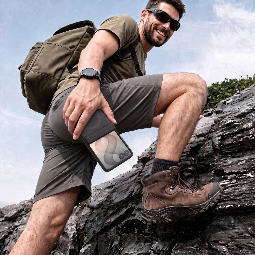Dėklas Tech-Protect Kevlar Aura MagSafe Galaxy Z Flip 8, juodas -- Galaxy Z Flip 8