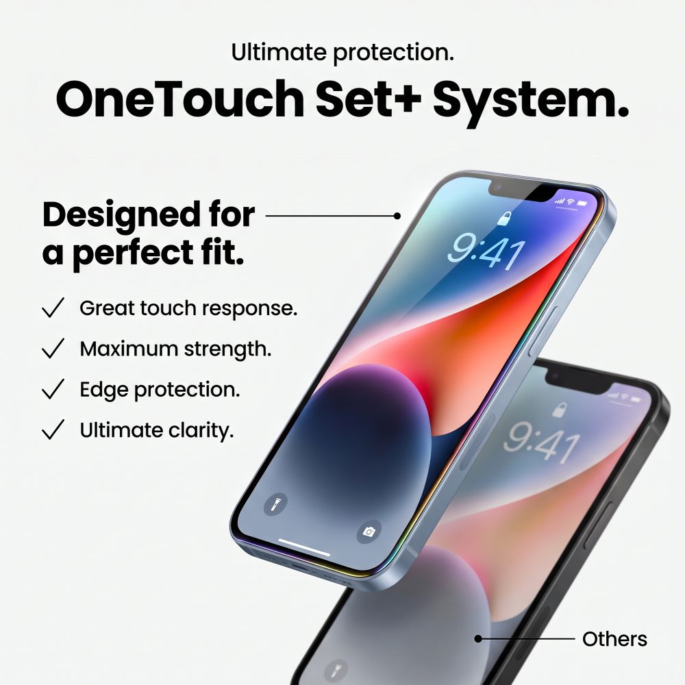 Apsauginis stiklas Tech-Protect OneTouch Set+ iPhone 17 Pro / 18 Pro 2 vnt., skaidrus -- iPhone 17 Pro, iPhone 18 Pro