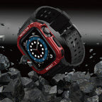Apsauginis dirželis Protect Strap Band laikrodžiui Apple Watch 38/40/41mm su šarvuotu dėklu - juodas, raudonas -- Apple Watch
