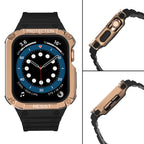 Protect Strap Band skirtas Apple Watch 38/40/41mm šarvuotas dėklas su dirželiu - juodas, rožinis auksas -- Apple Watch