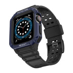 Protect Strap Band skirtas Apple Watch 38/40/41mm šarvuotas dėklas su dirželiu - juodas, mėlynas -- Apple Watch