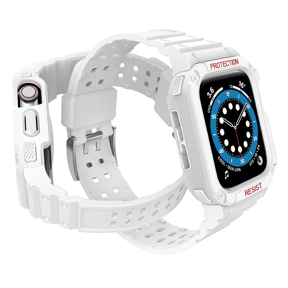 Protect Strap Band skirtas Apple Watch 38/40/41mm šarvuotas dėklas su dirželiu - baltas -- Apple Watch