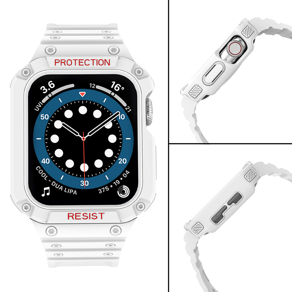 Protect Strap Band skirtas Apple Watch 38/40/41mm šarvuotas dėklas su dirželiu - baltas -- Apple Watch