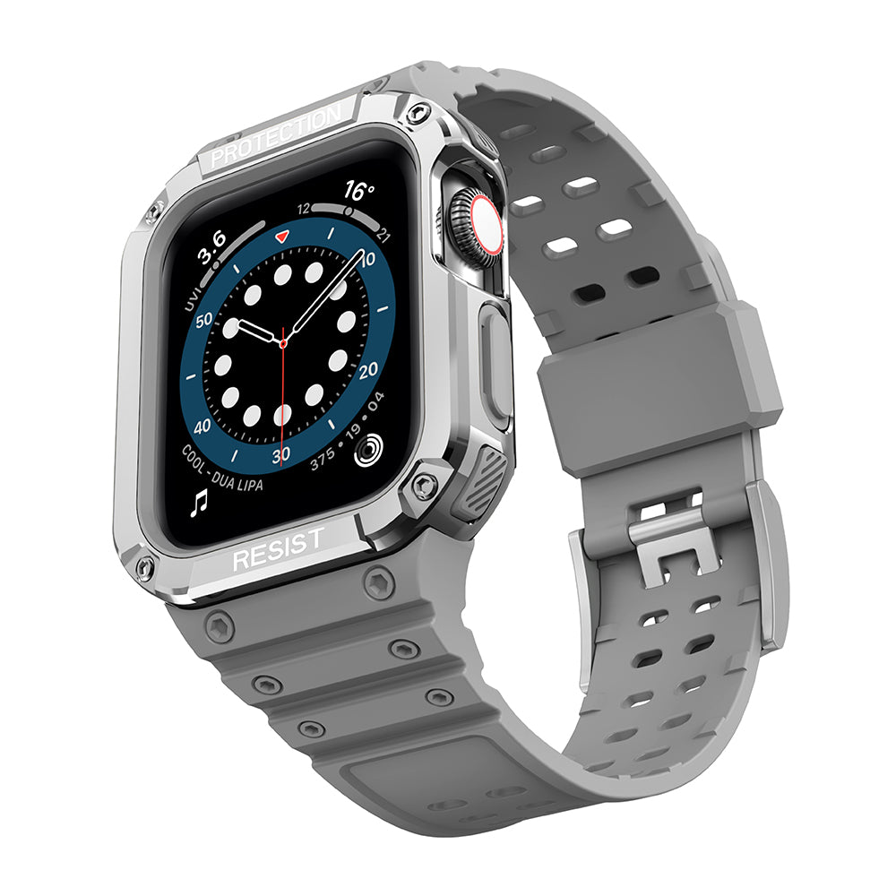 Protect Strap Band Apple Watch 38/40/41mm šarvuoto dėklo apyrankė - pilka, sidabrinė -- Apple Watch