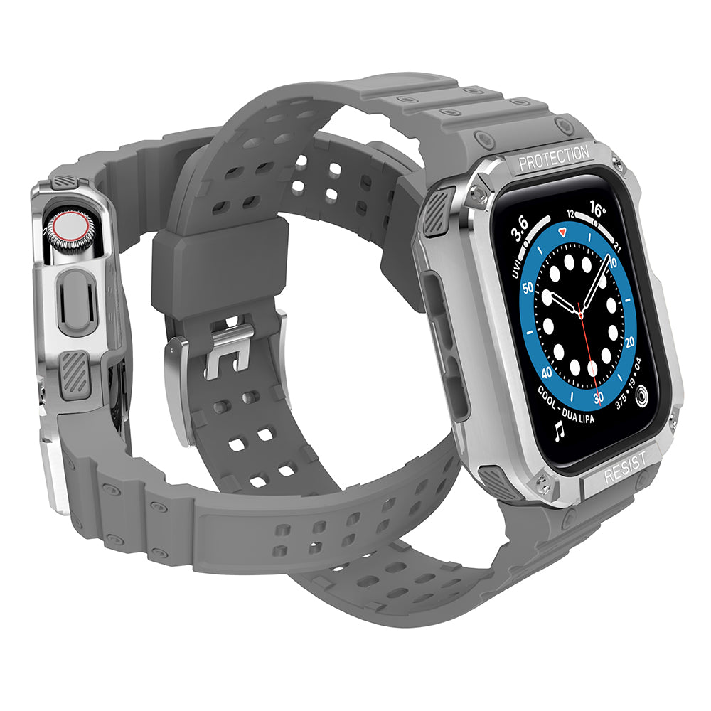 Protect Strap Band Apple Watch 38/40/41mm šarvuoto dėklo apyrankė - pilka, sidabrinė -- Apple Watch