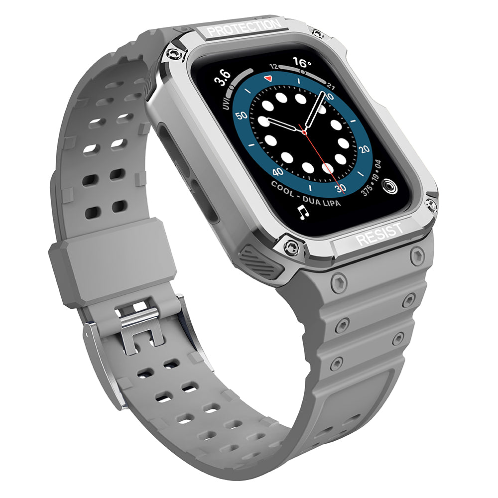 Protect Strap Band Apple Watch 38/40/41mm šarvuoto dėklo apyrankė - pilka, sidabrinė -- Apple Watch