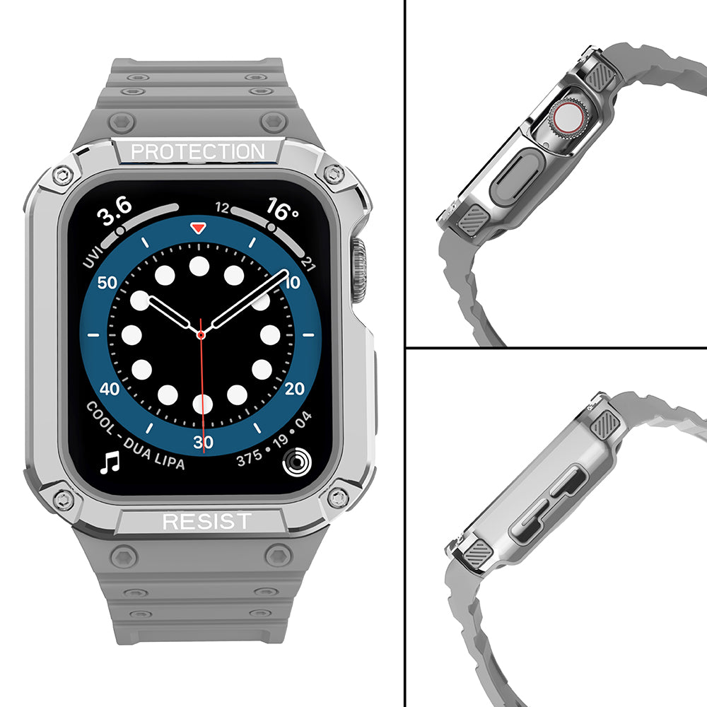 Protect Strap Band Apple Watch 38/40/41mm šarvuoto dėklo apyrankė - pilka, sidabrinė -- Apple Watch