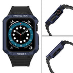Protect Strap Band skirtas Apple Watch 42/44/45mm Šarvuoto Dėklo Dirželis - Juodas, Mėlynas -- Apple Watch