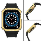 Protect Strap Band skirtas Apple Watch 42/44/45mm Šarvuoto Dėklo Dirželis - Juodas, Auksinis -- Apple Watch