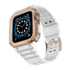 Protect Strap Band dirželis Apple Watch 38/40/41mm su šarvuotu dėklu - baltas, rožinio aukso -- Apple Watch