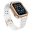 Protect Strap Band dirželis Apple Watch 38/40/41mm su šarvuotu dėklu - baltas, rožinio aukso -- Apple Watch