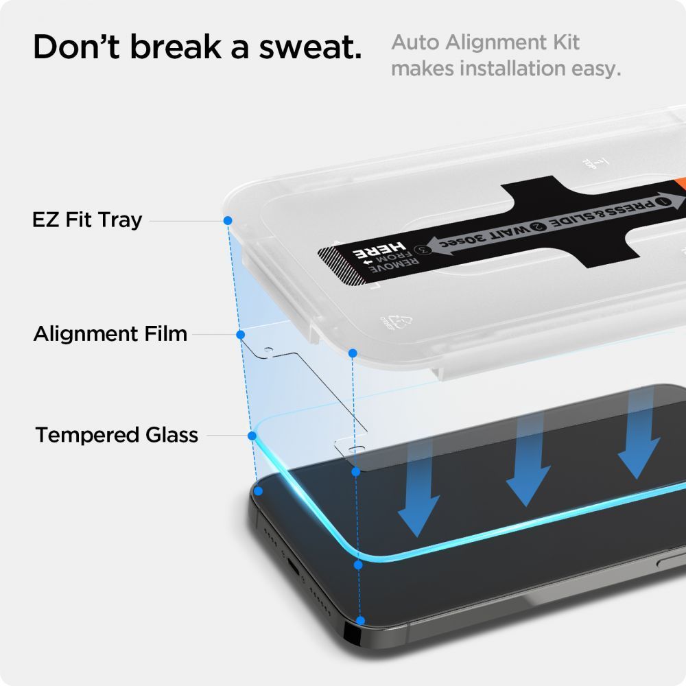 Spigen Glas TR EZ Fit grūdintas stiklas iPhone 13/14/16e -- iPhone 13 / iPhone 13 Pro / iPhone 14 / iPhone 16e