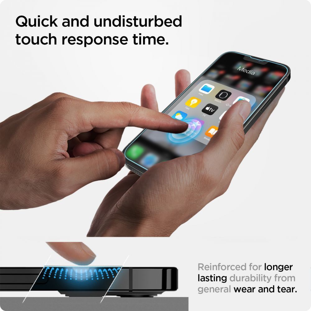 Spigen Glas TR EZ Fit grūdintas stiklas iPhone 13/14/16e -- iPhone 13 / iPhone 13 Pro / iPhone 14 / iPhone 16e