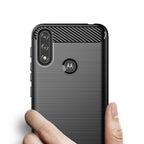 Carbon Case Flexible Cover Sleeve Motorola Moto E7i Power juoda -- Motorola Moto E7i Power