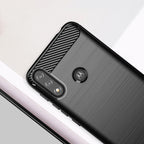 Carbon Case Flexible Cover Sleeve Motorola Moto E7i Power juoda -- Motorola Moto E7i Power