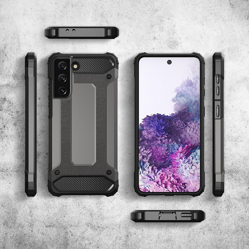 Hybrid Armor apsauginis dėklas Samsung Galaxy S22+ – juodas -- Samsung Galaxy S22+