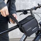 Wozinsky 1,5L Dviračio Rėmo Krepšys su Išmaniojo Telefono Langu – Juodas (WBB26BK) -- Bicycle Bags