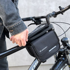 Wozinsky 1,5L Dviračio Rėmo Krepšys su Išmaniojo Telefono Langu – Juodas (WBB26BK) -- Bicycle Bags