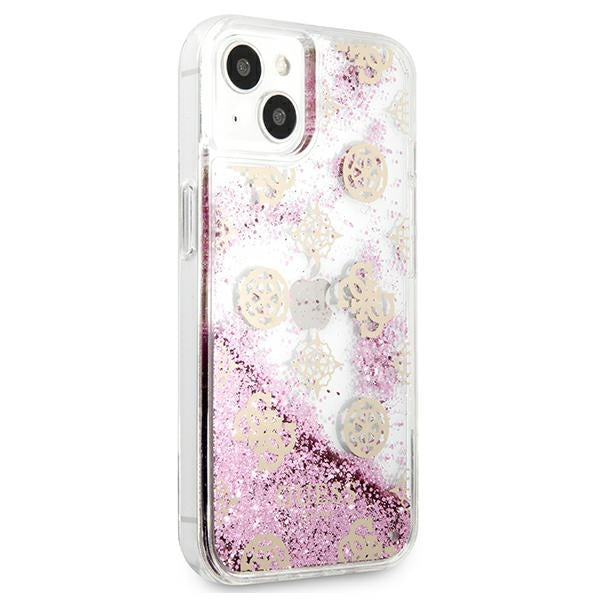 Guess dėklas iPhone 13 mini – rožinis, blizgus