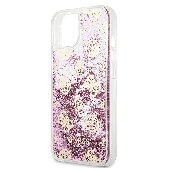 Guess dėklas iPhone 13 mini – rožinis, blizgus
